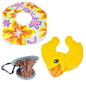 Set of 3 Inflatables Duck Inner Tube Flower Inner Tube Bongo Drum Summer Props