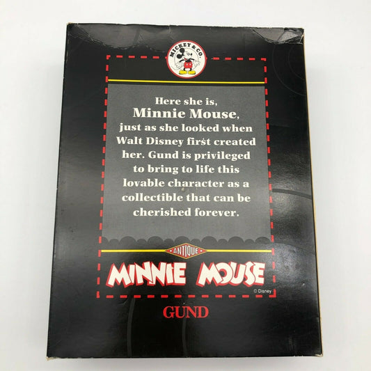 Gund Minnie Mouse Plush Replica Antique Minnie 1990s Original Box 7205 Bonus