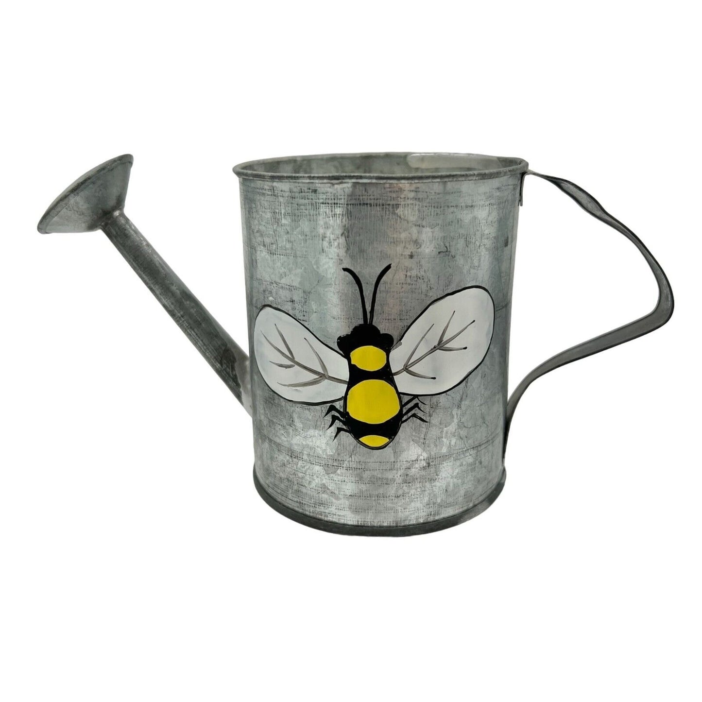 Metal Watering Can Candle with Painted Bee Motif  7x4