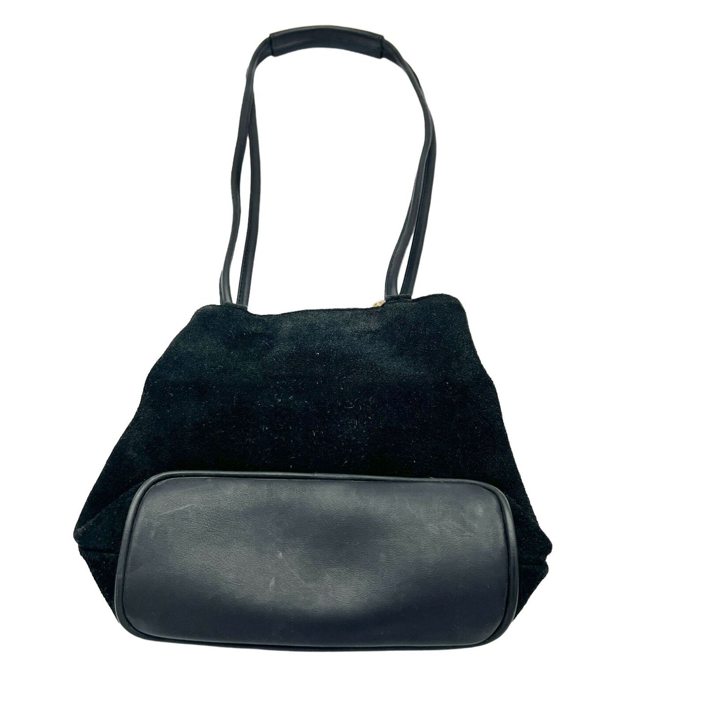 Valerie Stevens Small Black Suede Purse Bag Snap Closure