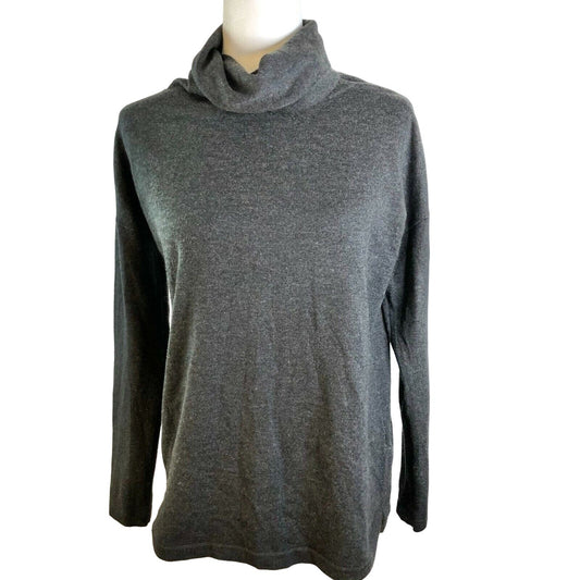 The North Face Charcoal Gray Cowl Neck Top Women Small High Low Hem EUC