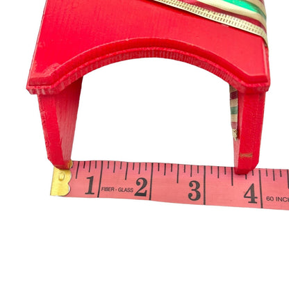 Handcrafted Wooden Sled Red Holly Embellishment Christmas 8.5 x 4
