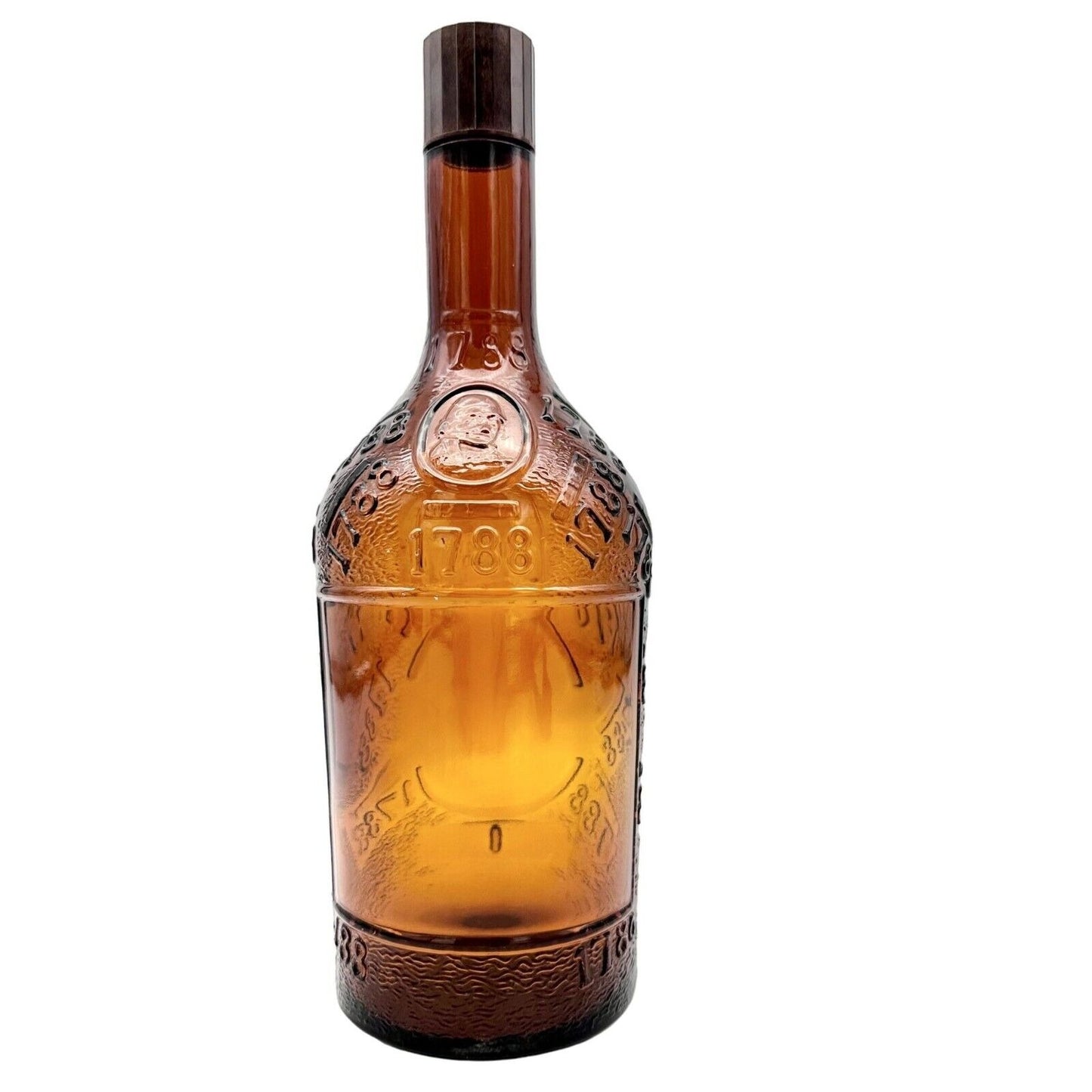 Decorative Bottle 10 x 3 Amber Empty Lid 1788