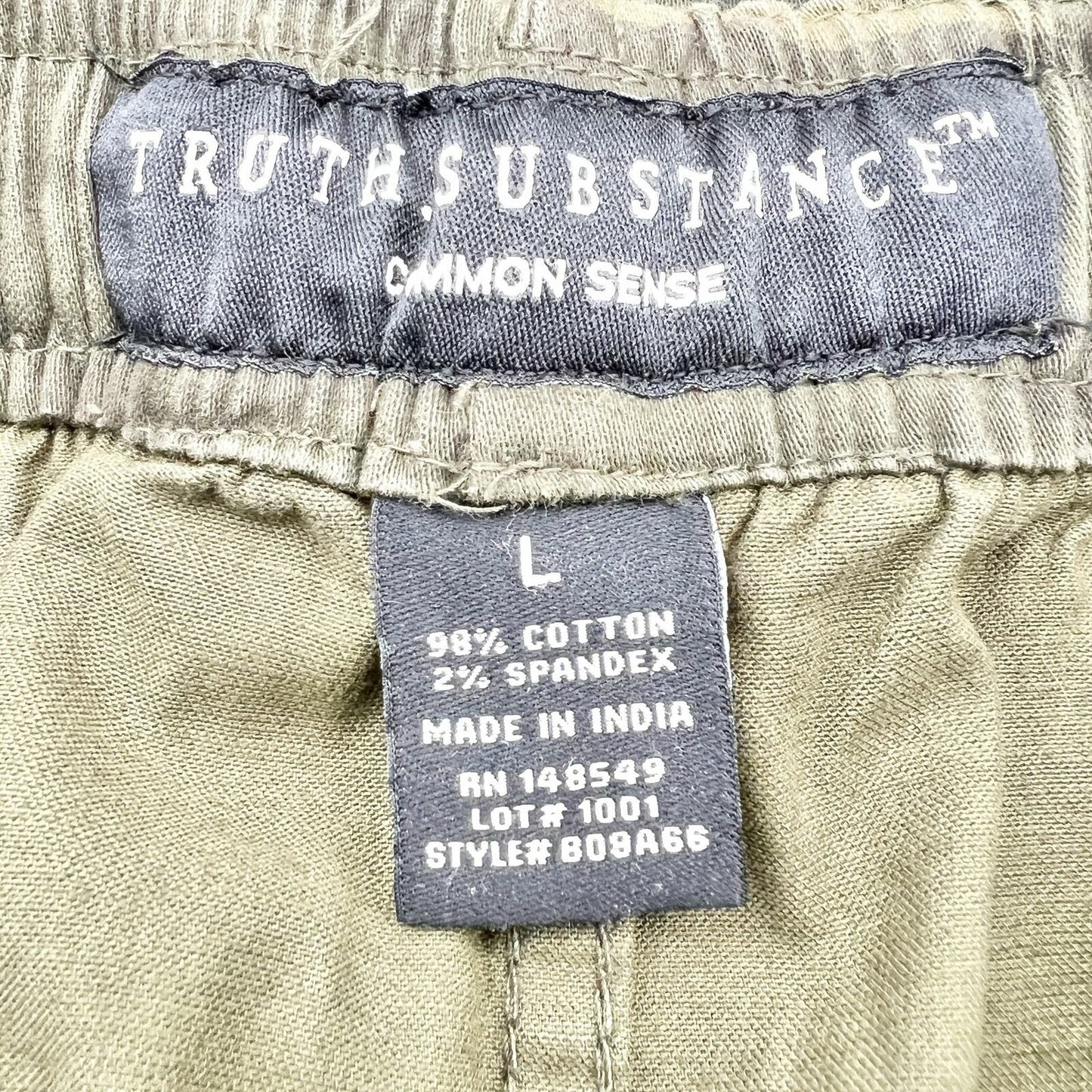 Truth.Substance Common Sense Mens Large Camo Joggers Pants