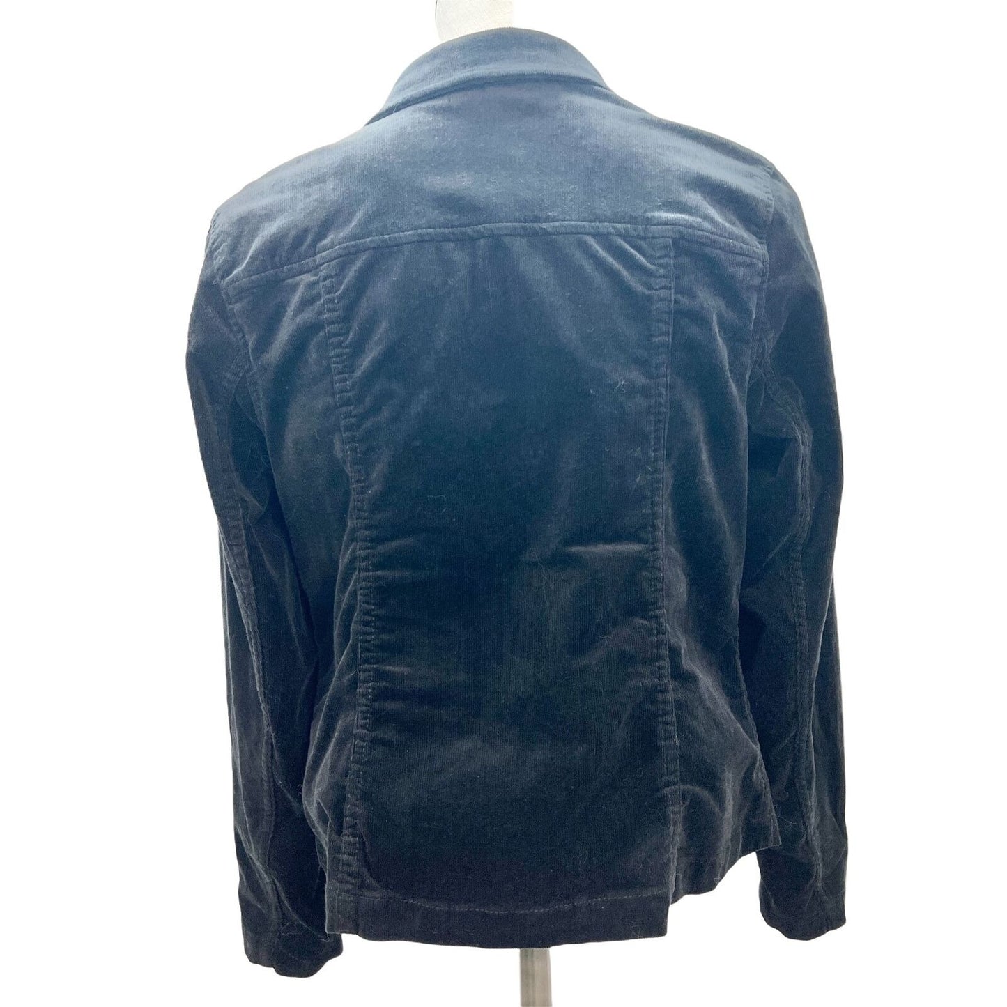 Relativity Womens Small Black Corduroy Button Up Jacket Pockets