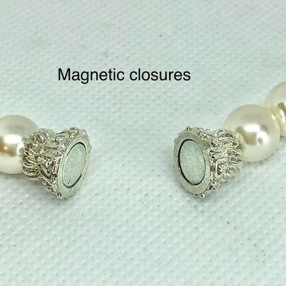 Premier Designs Audrey Pearl Necklace & 2 Bracelets Trio Jewelry Set Fancy