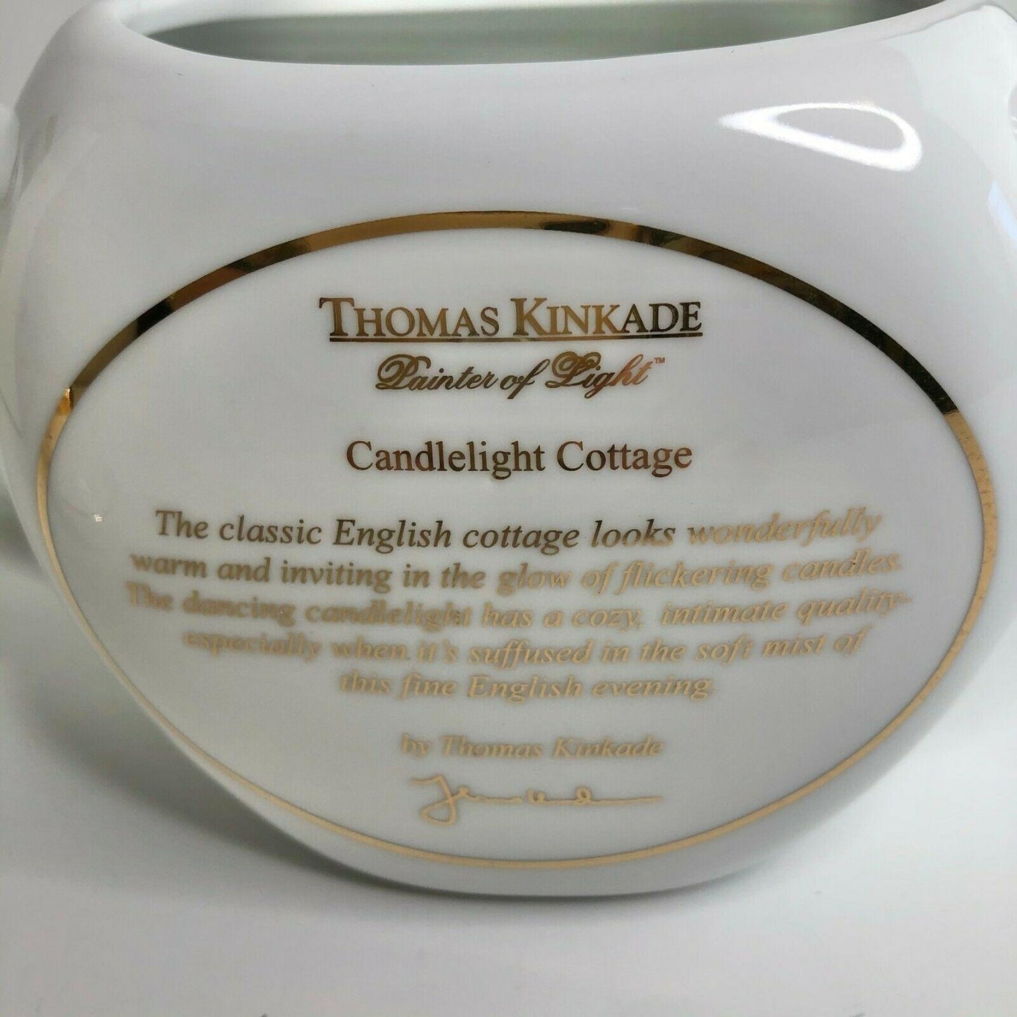 Vintage Thomas Kinkade Candlelight Cottage Teapot TKE-CTG 176941-01