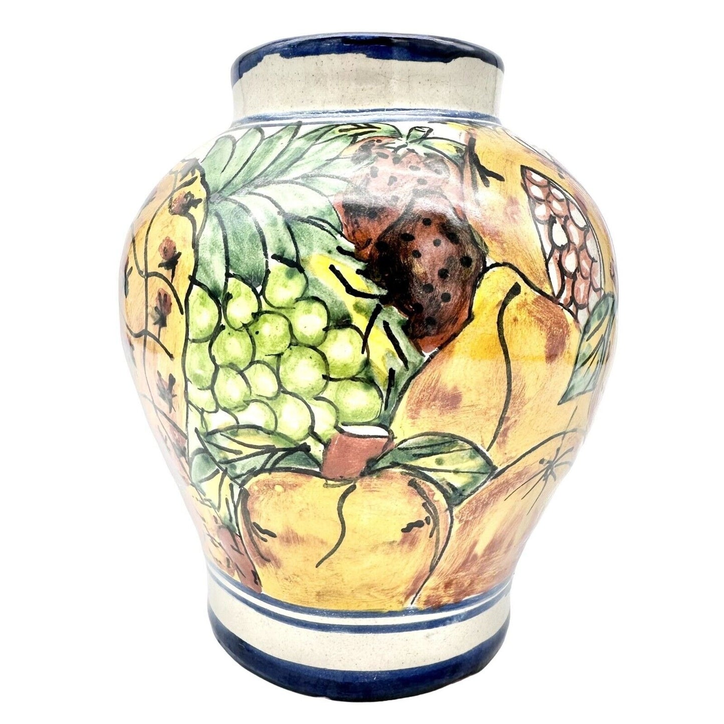 Talavera Josefina Decorative Vase 8 x 7 Hand Painted Fruit