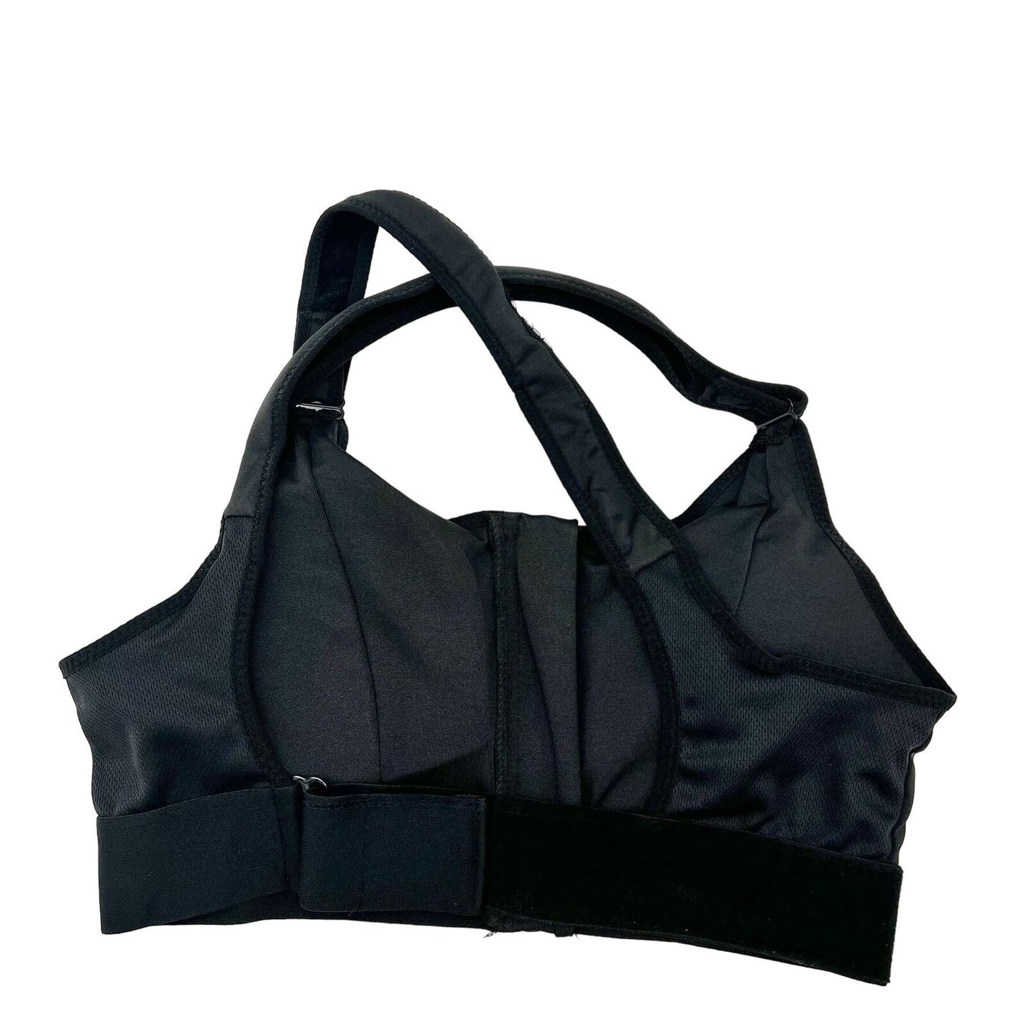 Onrise Sports Bra Women's Large Black Adjustable Straps Front Zip NIP