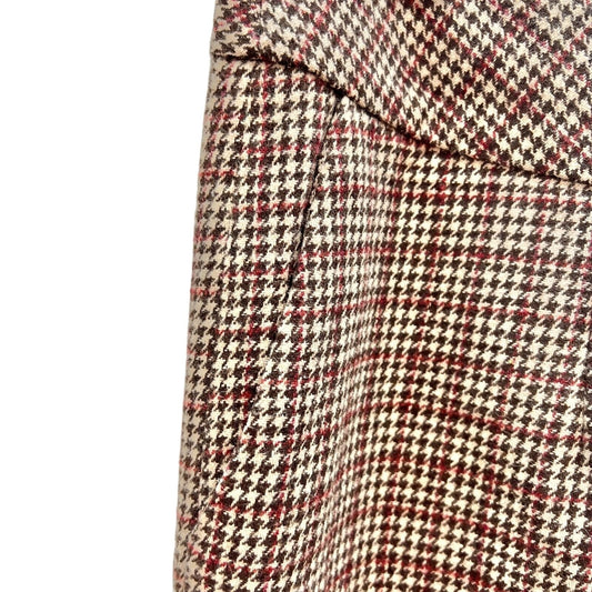 Architect Women's 12 Brown Houndstooth Straight Skirt Back Zip Pockets