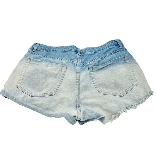 Forever 21 Blue Ombre Denim Distressed Shorts Size 28 Waist