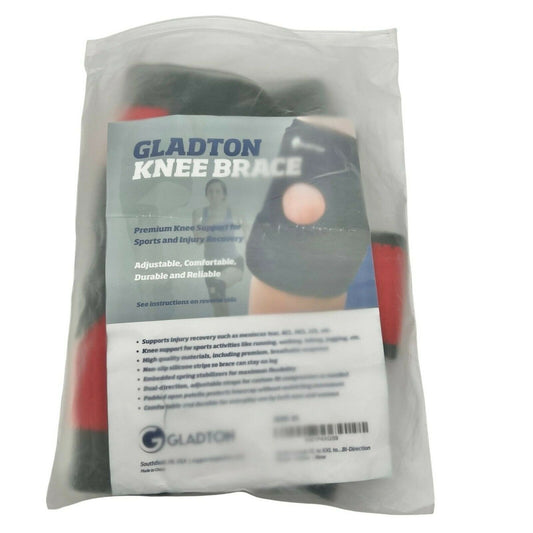 Gladton Knee Brace XL Red & Black Premium Support