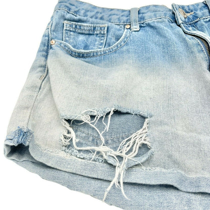 Forever 21 Blue Ombre Denim Distressed Shorts Size 28 Waist