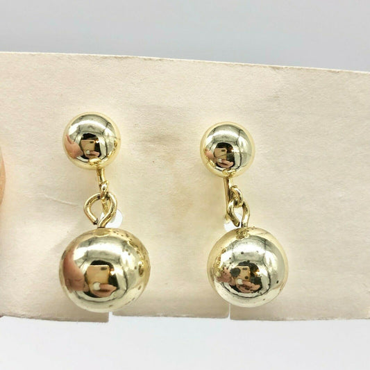 Vintage Goldtone Spherical Bead Screw Back Earrings