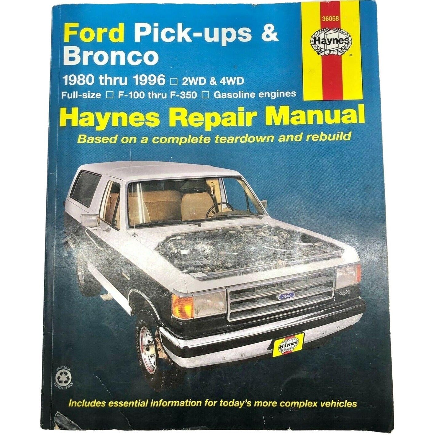 Haynes Repair Manual 36058 Ford PU & Bronco 1980-96