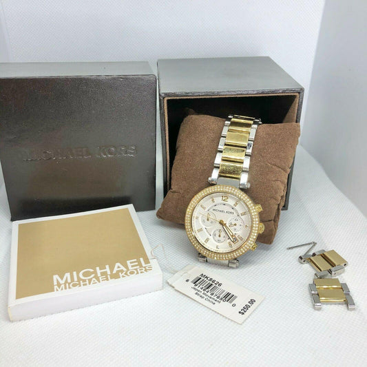 Michael Kors MK5626 Parker Two Tone Gold Silver Chronograph Women's Watch