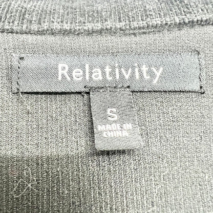 Relativity Womens Small Black Corduroy Button Up Jacket Pockets