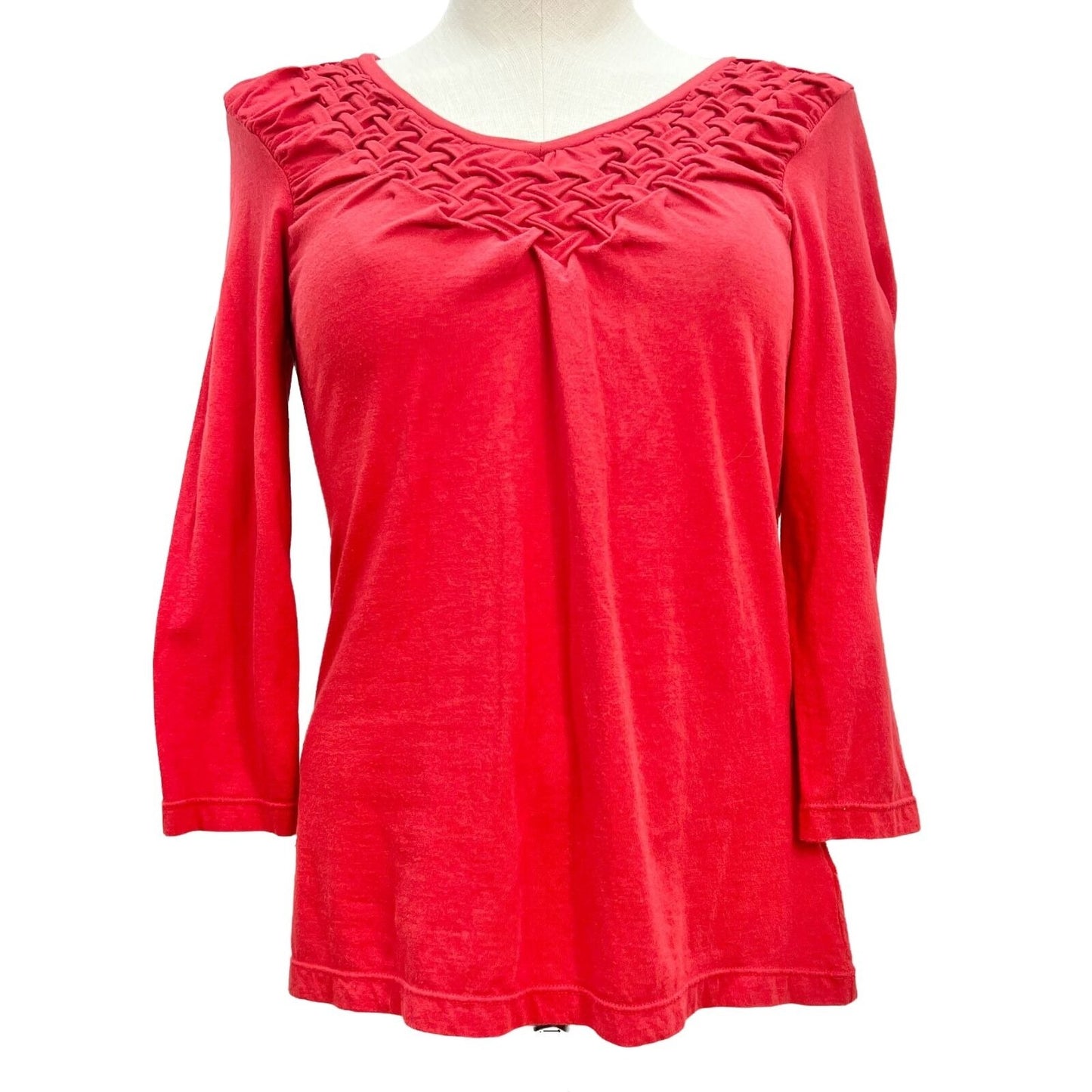 by Chico's Top Tunic Women's Size 0 Red 3/4 Sleeves