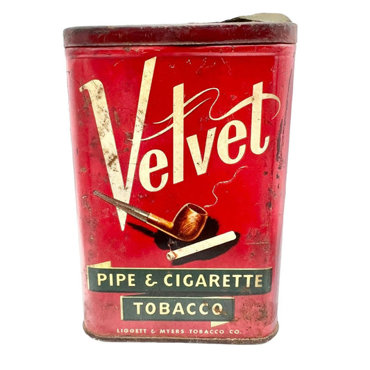 Vintage Velvet Pipe & Cigarette Tobacco Empty Tin Liggett & Myers Tobacco Co