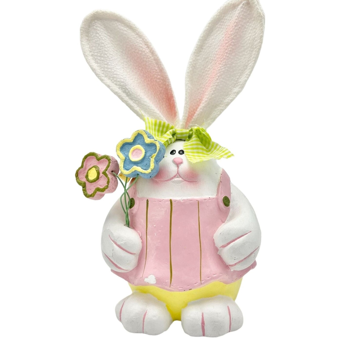 Easter Bunnies Pair of 2 Resin Adorable Couple in Pastel Colors