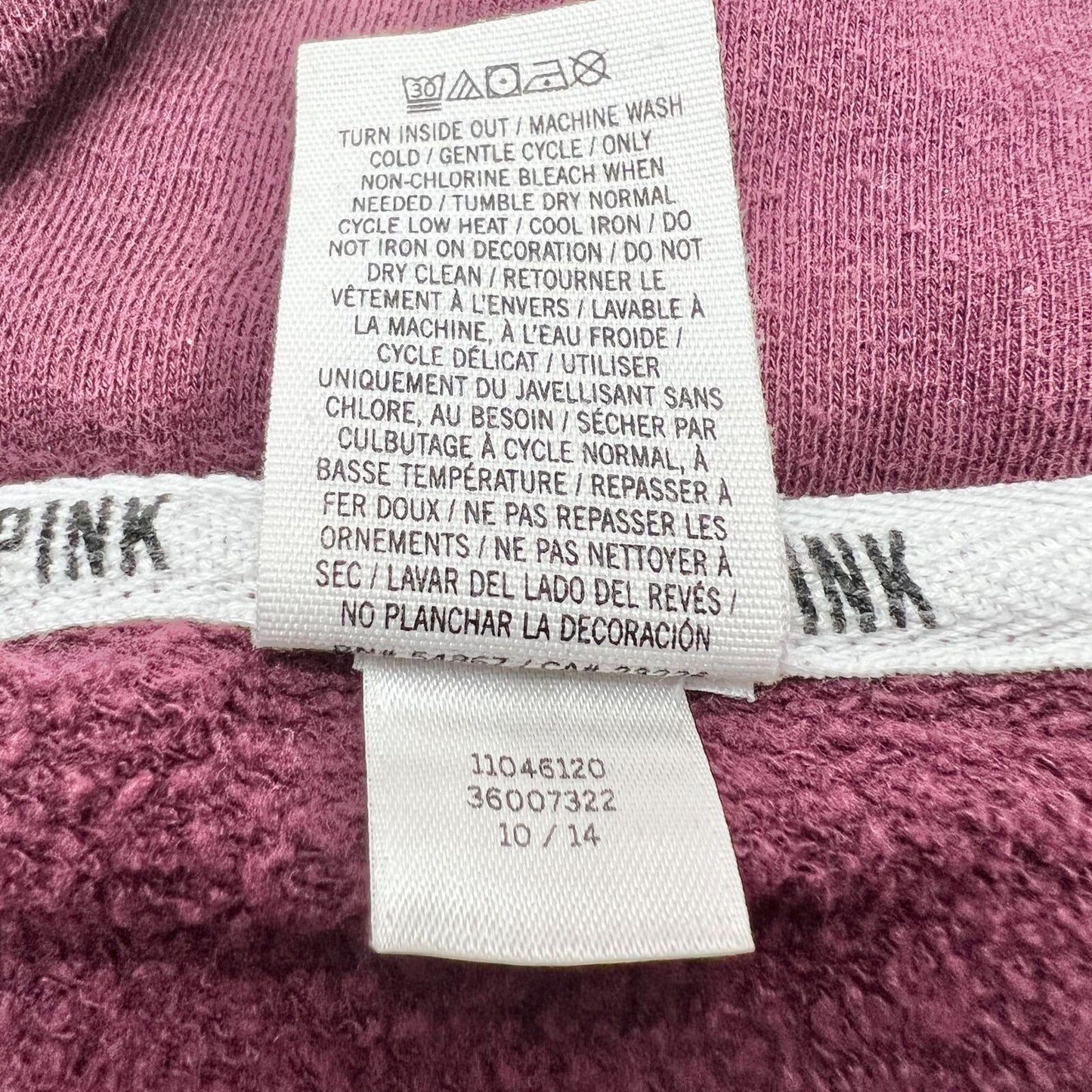 Victoria's Secret Pink Sweatshirt Small Fuchsia Long Sleeve 1/4 Zip