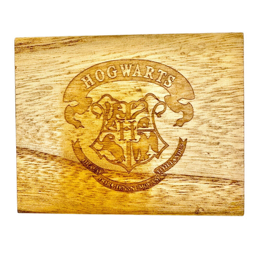 Hogwarts Set of 5 Pins Decorative Wooden Box Velvet Lined NIB