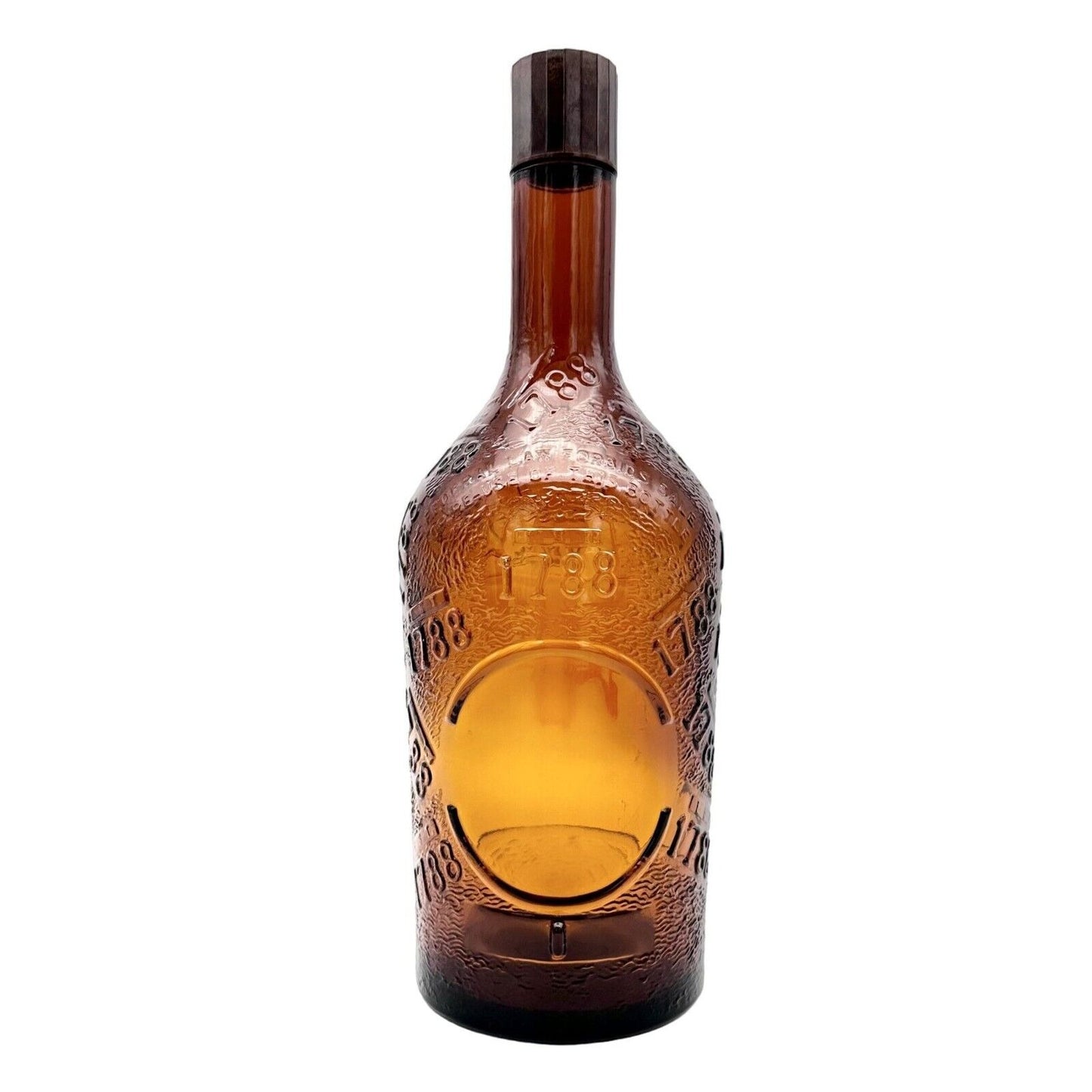 Decorative Bottle 10 x 3 Amber Empty Lid 1788