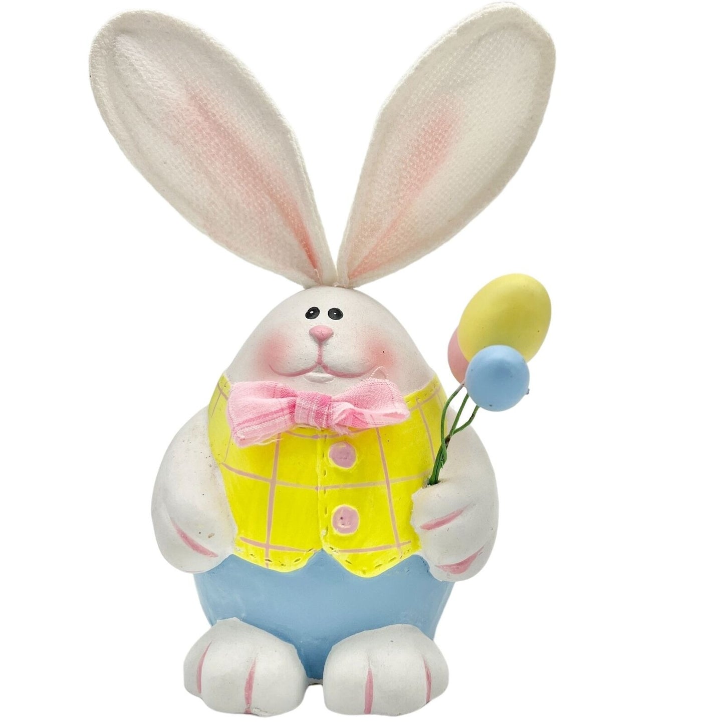 Easter Bunnies Pair of 2 Resin Adorable Couple in Pastel Colors