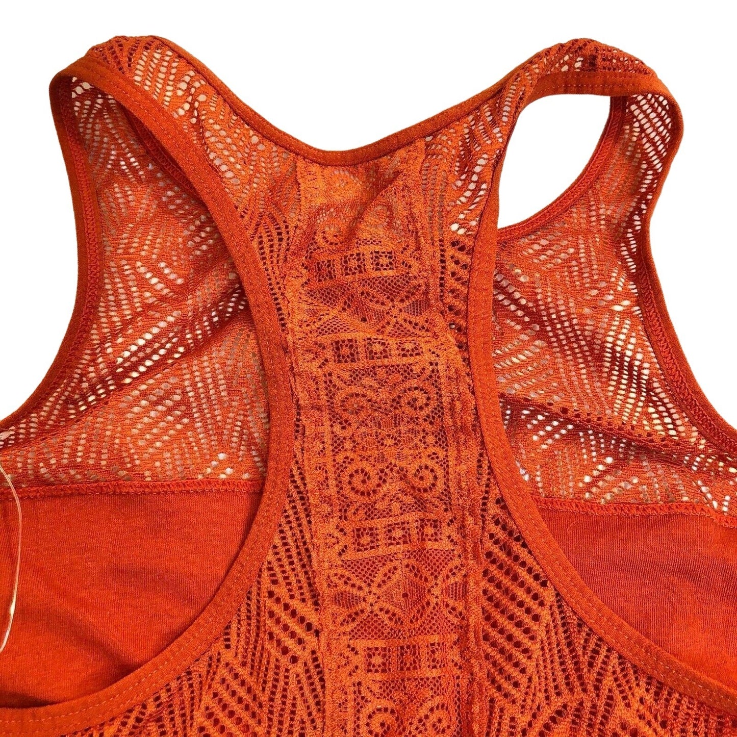 Aerie Burnt Orange Lace-Look Sports Bra Medium Racerback NWOT