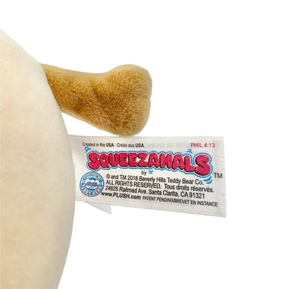 Squeezamals Dan the Dog Brown Puppy Plush Pink Cheeks 4" Stuffed Animal