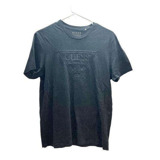 Guess Medium Black T-Shirt with Stitched Logo NWOT Short Sleeves