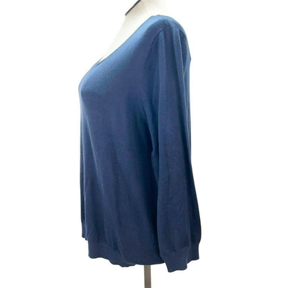 Love Ellie Women's Aleah Open Back Long Sleeve Pullover 2X Navy NWT