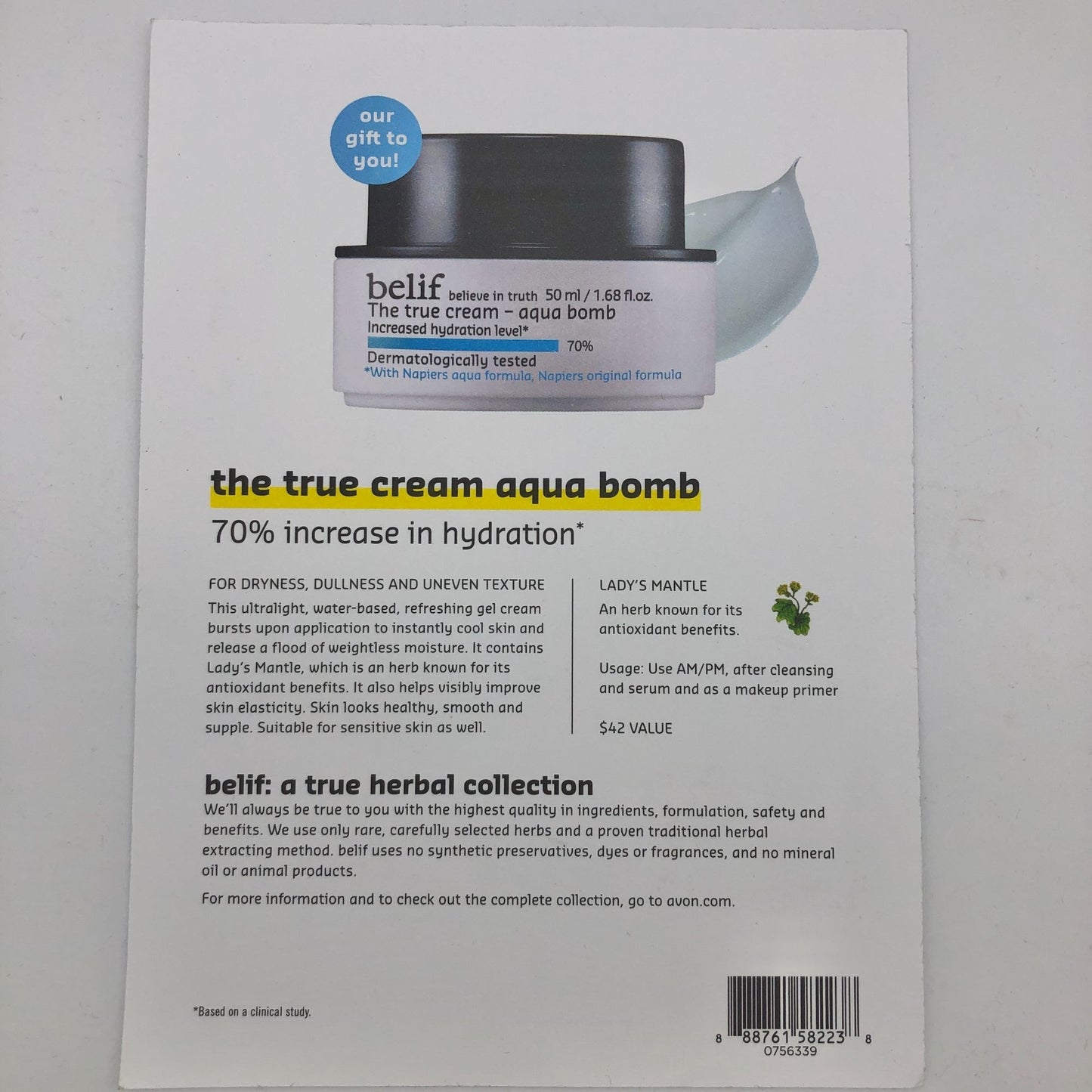 Avon Belif The True Cream Aqua Bomb NEW Sealed Moisture