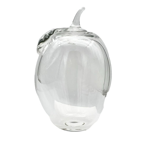 Apple Décor Paper Weight Desk Trinket 4 x 3 Clear Glass