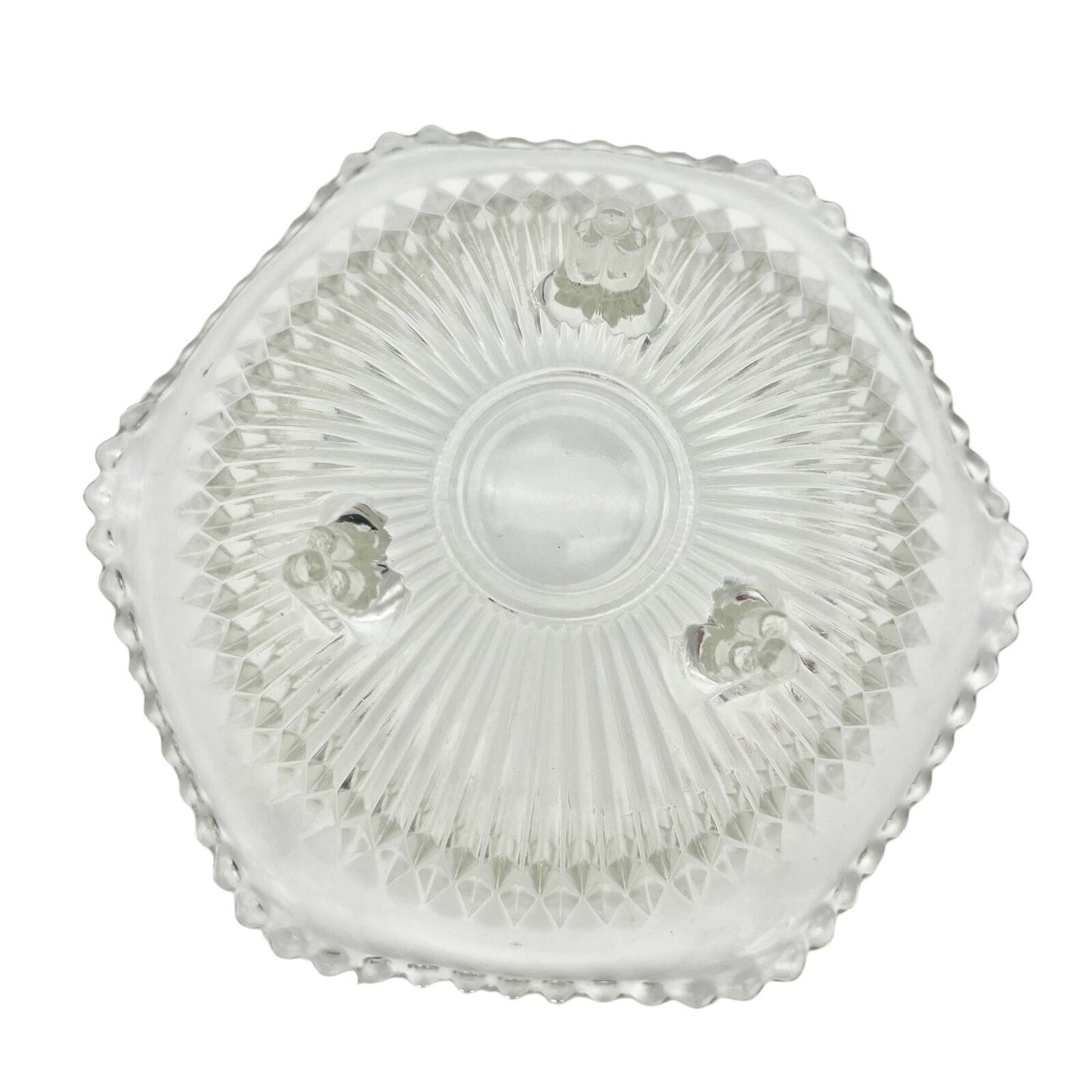 Bowl 6.5 x 2.5 Clear Glass Faceted Footed