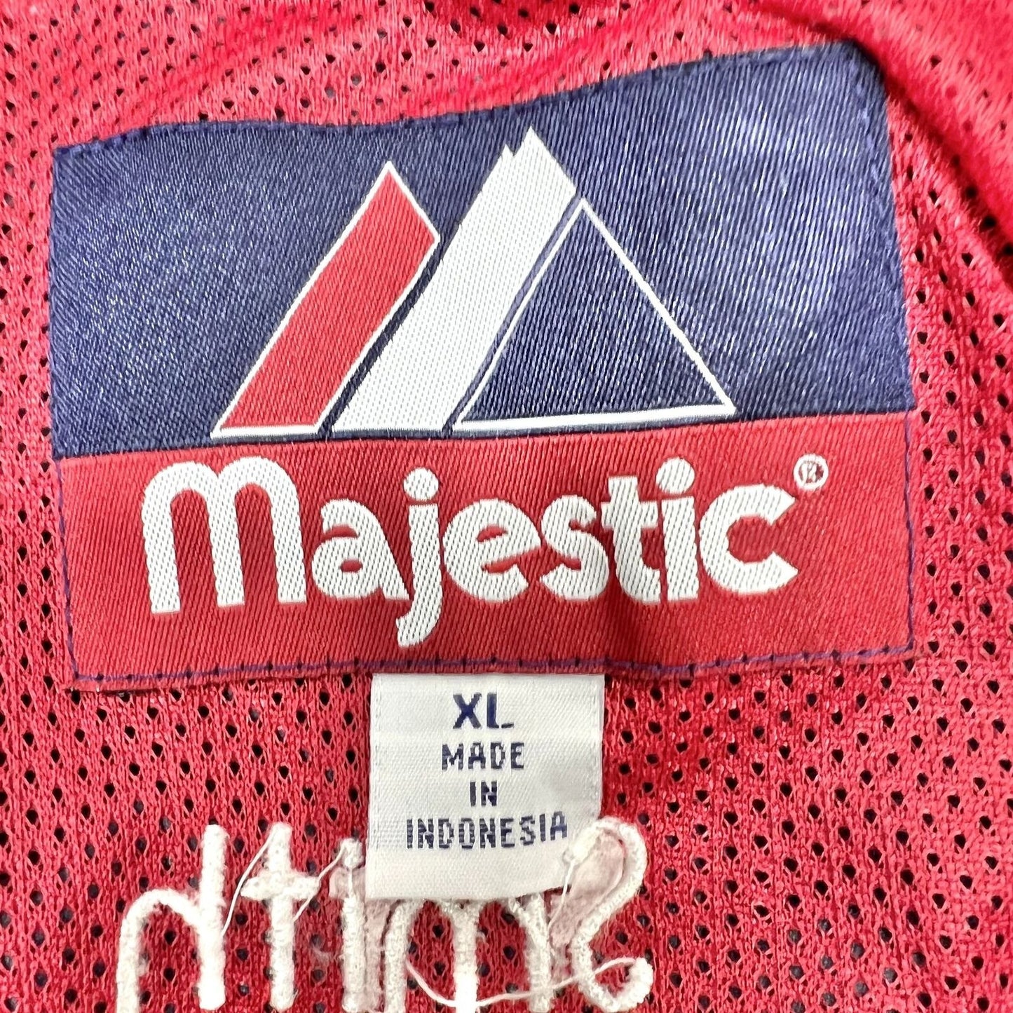 Majestic Jacket XL Blue Red 3/4 Zip Long Sleeve TJ Baseball Front Pockets EUC