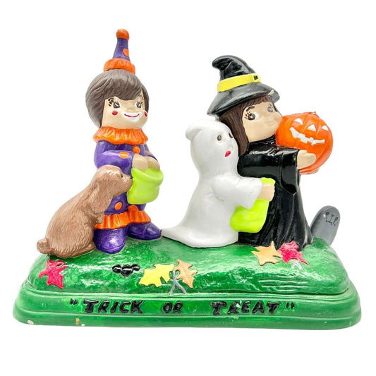 Halloween Figurine 9 x 7.5 Trick or Treat Ceramic Multicolor