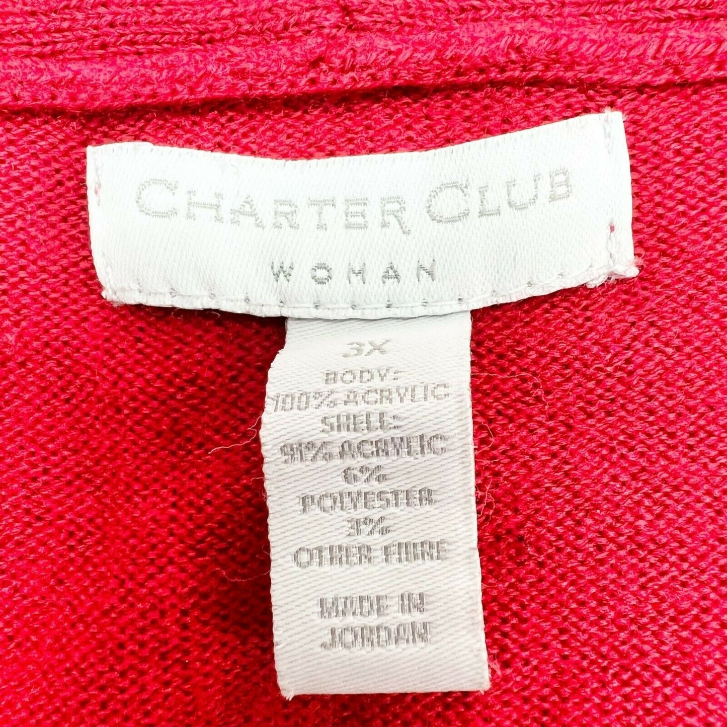 Charter Club Women 3X Red One Piece Sweater Layered Look