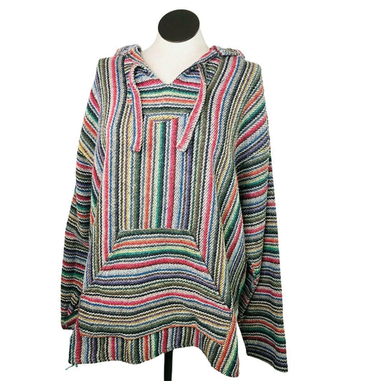 Speedy Casual XL Multicolor Hooded Pullover Top Made in Mexico Washable