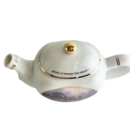 Vintage Thomas Kinkade Candlelight Cottage Teapot TKE-CTG 176941-01