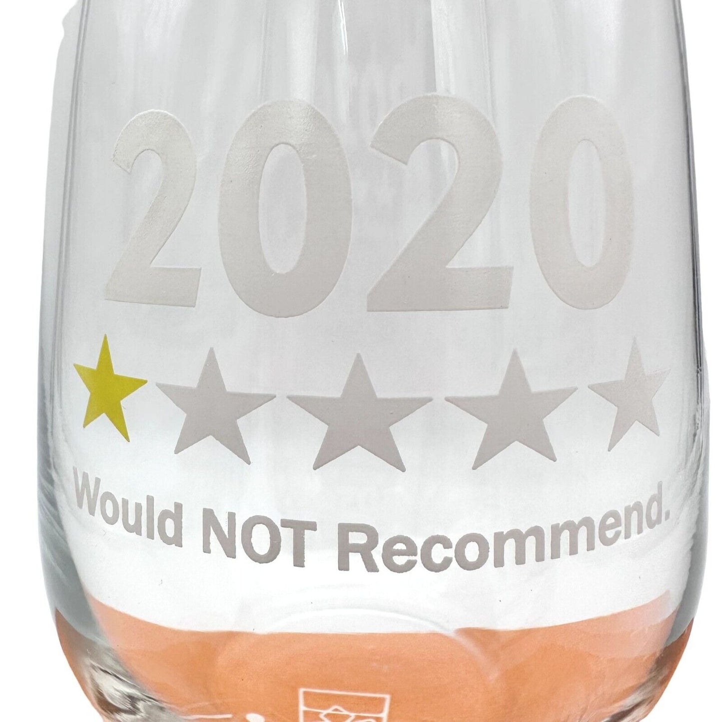 On The Rox Custom Crafted Drinkware Stemless Wine Glass 2020 One Star NIB