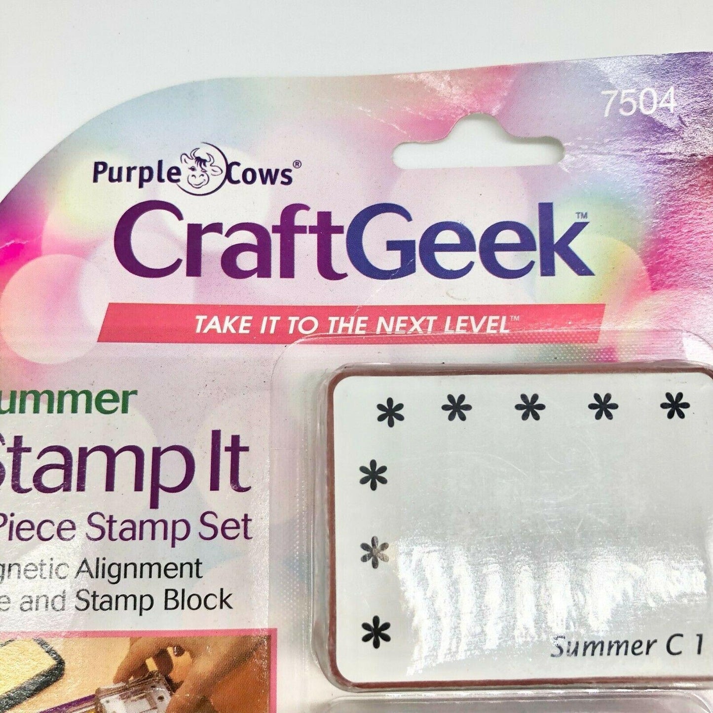 Purple Cows 6 Piece Summer Stamp Set Corners and Borders NIP