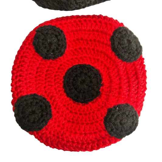 Handcrafted Crochet Baby Ladybug Outfit Hat and Bum Cover NEW