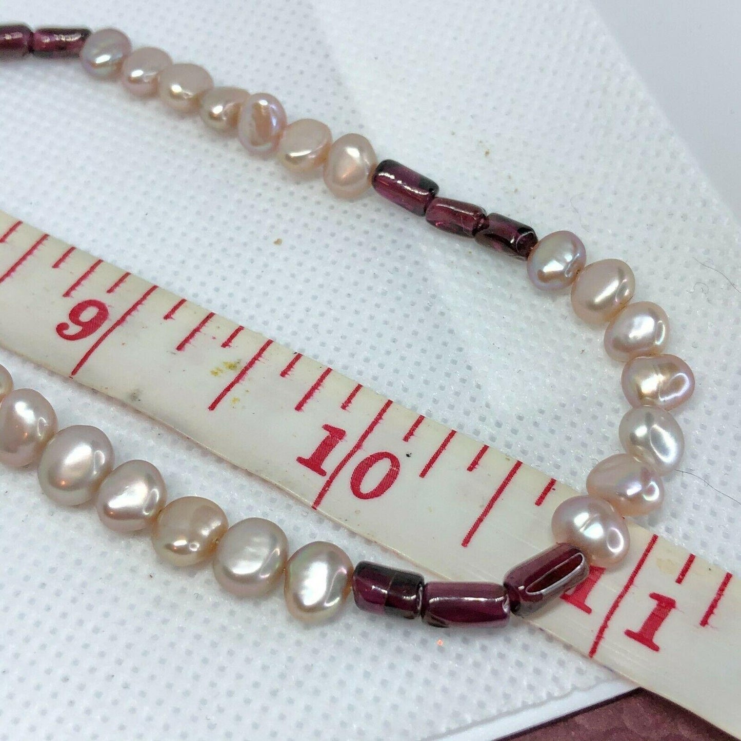Vintage Beaded Necklace & Earrings Set Red White Snallygaster store EUC