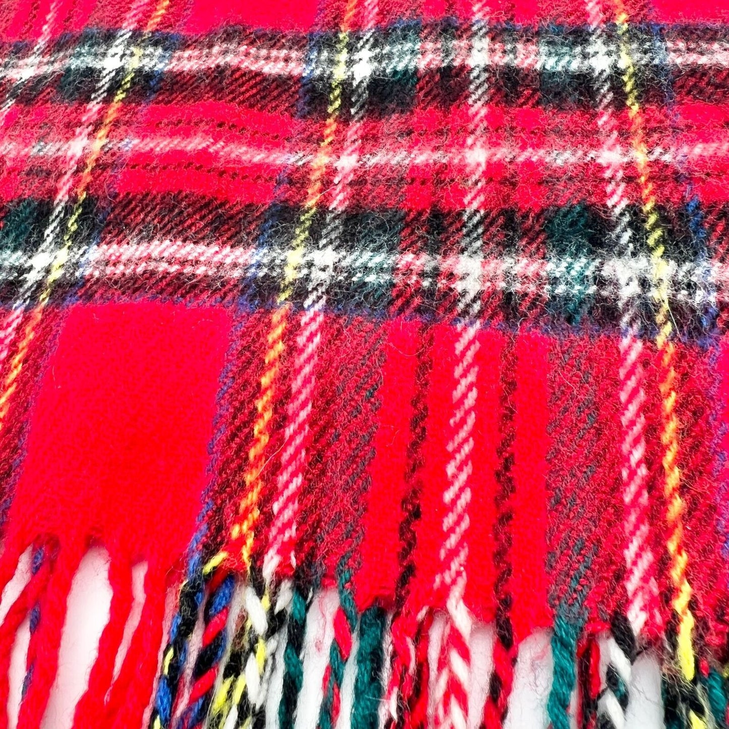 Scarf Classic Red Plaid 70 x 11.5 Fringed