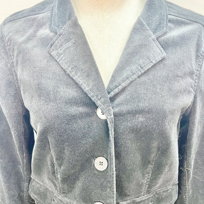 Relativity Womens Small Black Corduroy Button Up Jacket Pockets