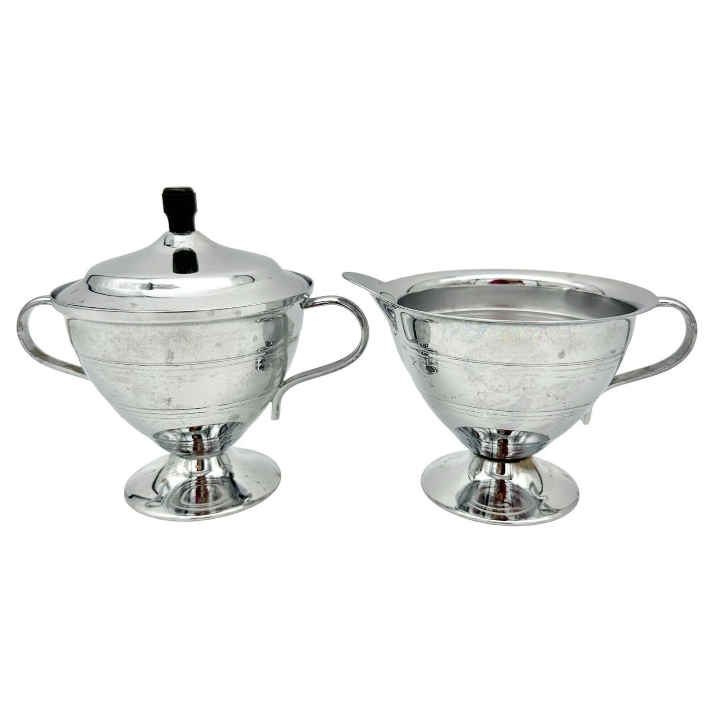 Sugar Bowl and Creamer Silver Tone