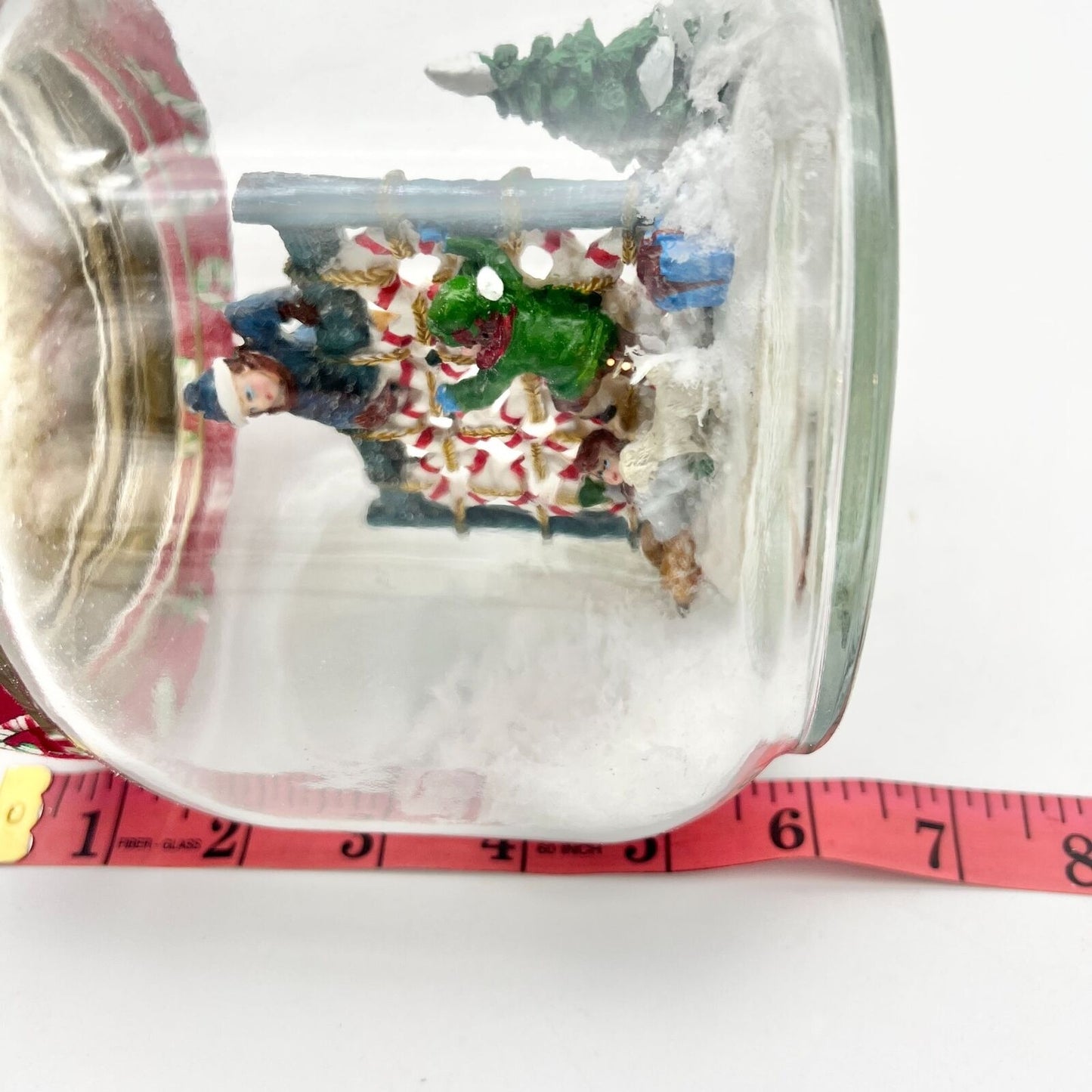 Handcrafted Christmas in a Jar Children Playing in the Snow 6 x 5