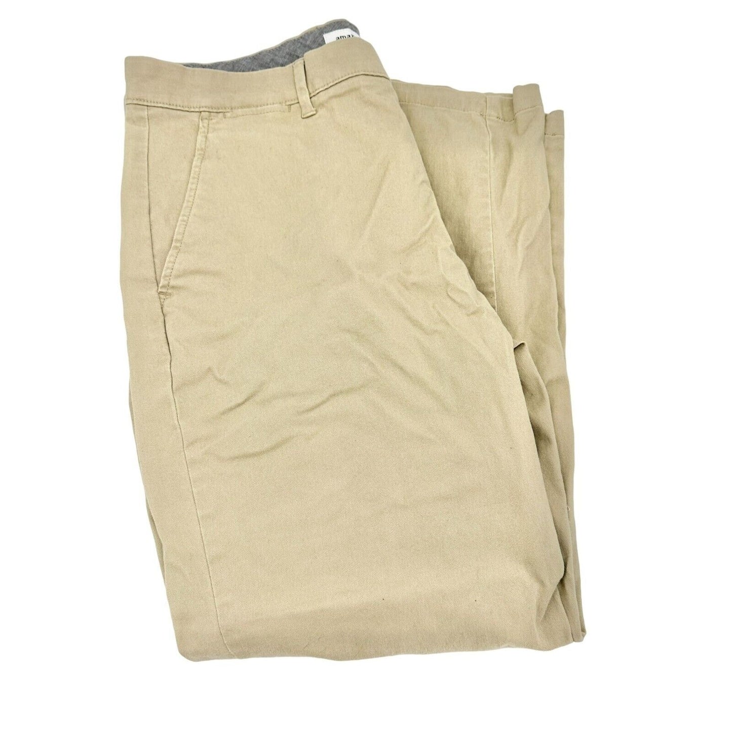 Essentials Chinos 35 x 30 Khaki Classic Fit Front Back Pockets