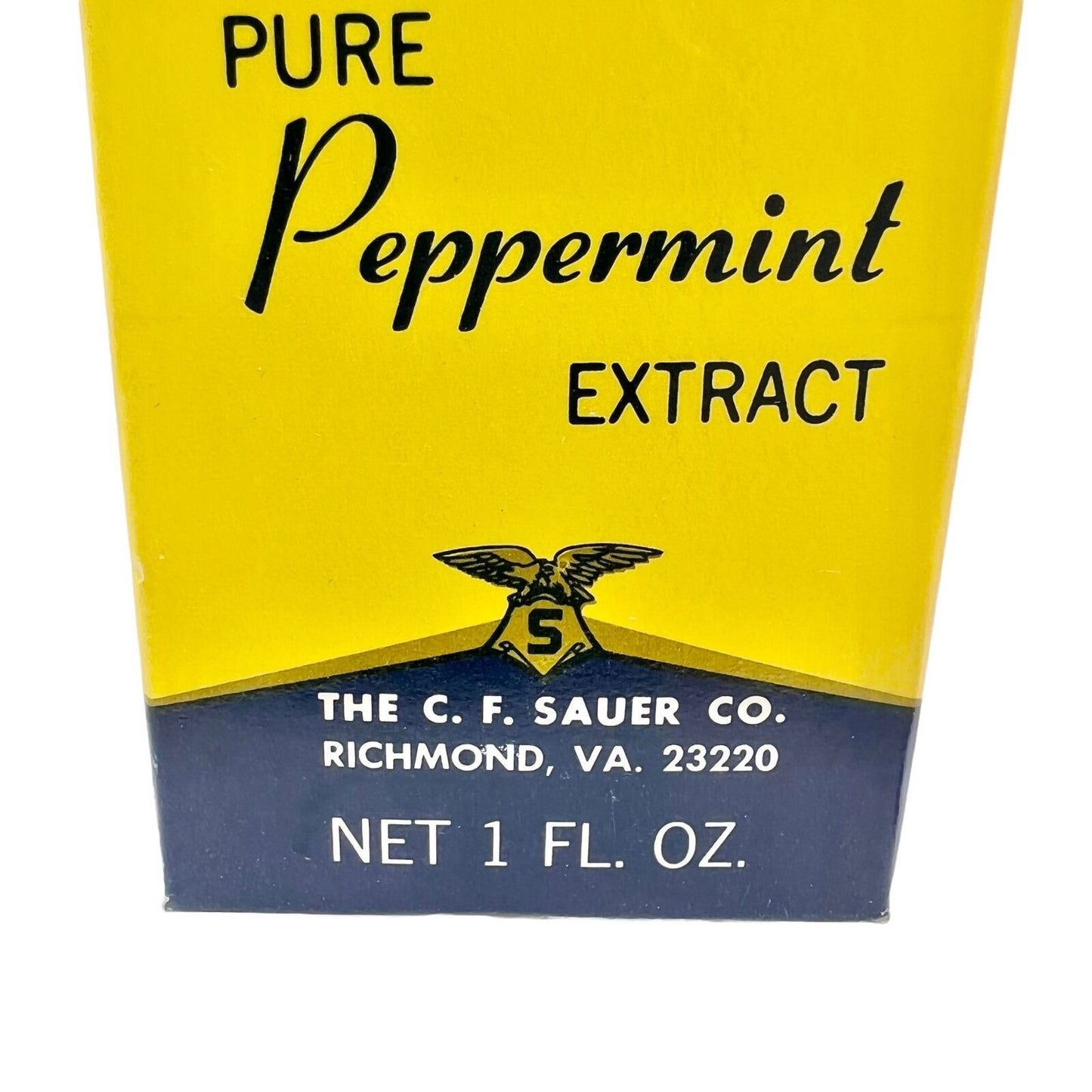 Vintage Sauer's Pure Peppermint Extract NIB 1 fl oz